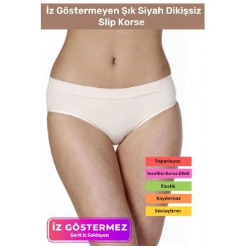 Yeni Sezon İnceltici Sıkılaştırıcı Toparlayıcı İz Göstermeyen Düşük Bel Siyah Dikişsiz Slip Korse