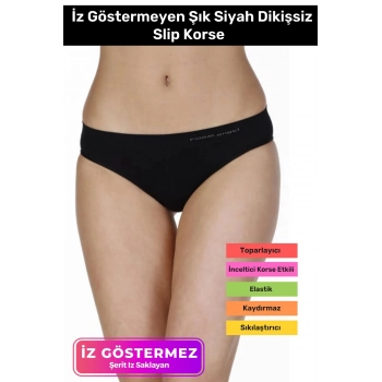 Yeni Sezon İnceltici Sıkılaştırıcı Toparlayıcı İz Göstermeyen Düşük Bel Siyah Dikişsiz Slip Korse