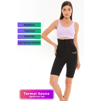 Yeni Sezon Terleten Sıkılaştırıcı Yağ Yakan Toparlayıcı Agraflı Sauna Termal Tayt