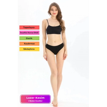 Yeni Sezon Toparlayıcı Şekillendirici Zarif Siyah Şık Kadın Brazilian Slip Külot İç Çamaşırı