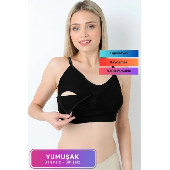 Yumuşak Toparlayıcı Rahat Dayanıklı Tam Kalıp Dikişsiz Pamuklu Balensiz Emzirme Sütyen