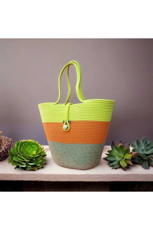 Çanta Günlük Kullanıma Uygun Veya Pilaj Çantası Jüte Çanta