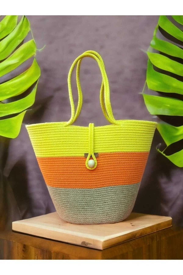 Çanta Günlük Kullanıma Uygun Veya Pilaj Çantası Jüte Çanta