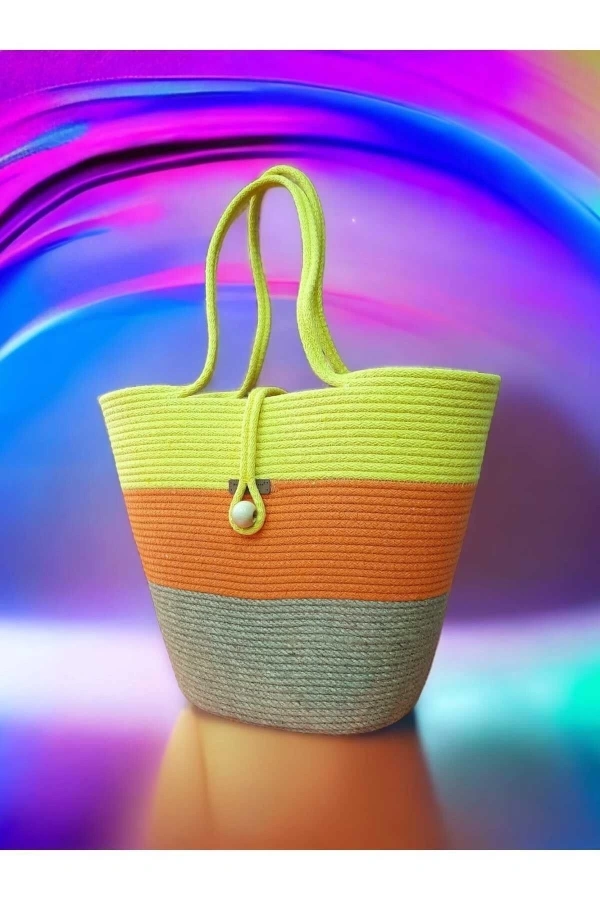 Çanta Günlük Kullanıma Uygun Veya Pilaj Çantası Jüte Çanta