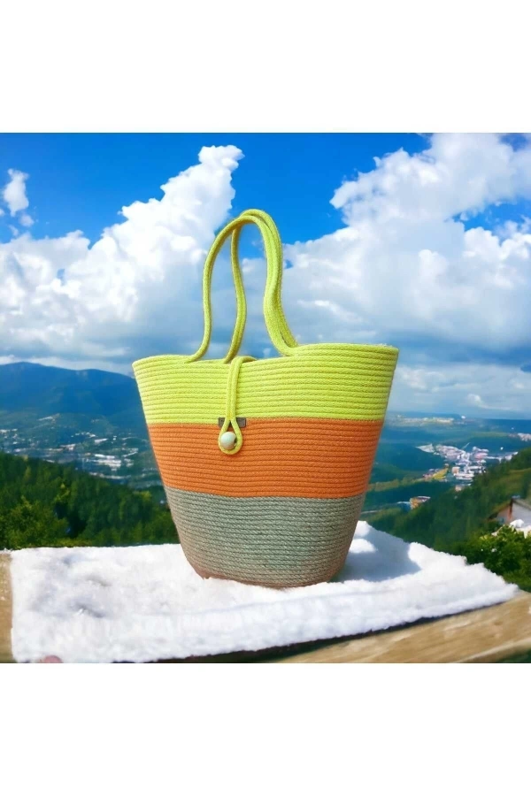 Çanta Günlük Kullanıma Uygun Veya Pilaj Çantası Jüte Çanta