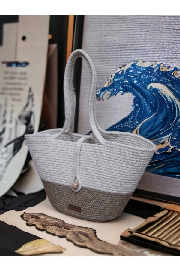 Çanta Günlük Kullanıma Uygun Veya Plaj Çantası Jüte Çanta