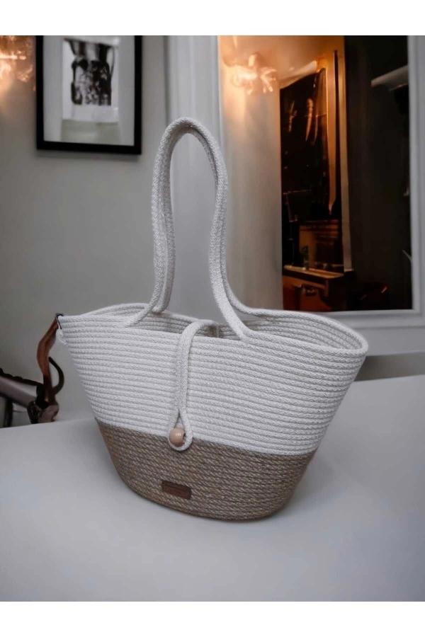 Çanta Günlük Kullanıma Uygun Veya Plaj Çantası Jüte Çanta