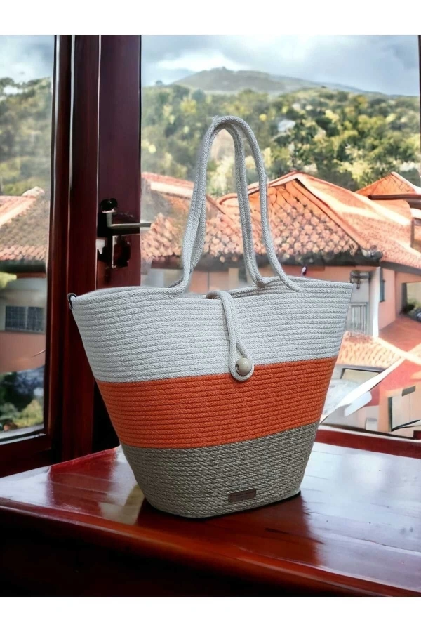 Çanta Günlük Kullanma Uygun Veya Plaj Çantası Jüte Çanta