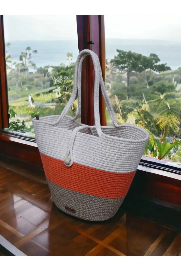 Çanta Günlük Kullanma Uygun Veya Plaj Çantası Jüte Çanta