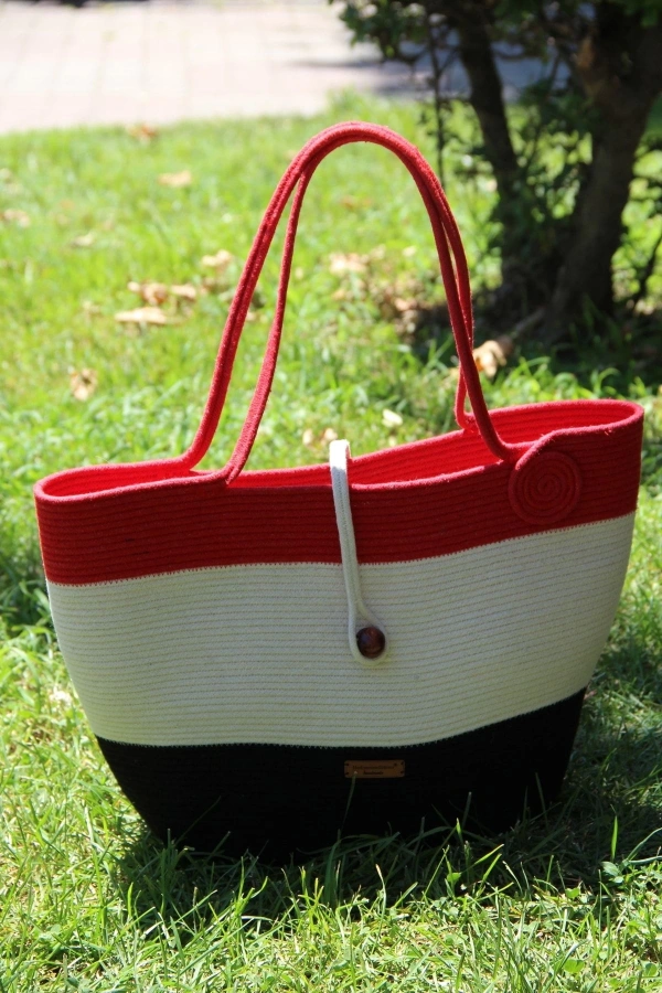 El Yapımı Çanta, Plaj Çantası. Büyük Çanta, Günlük Kol Çantası Jüte Çanta