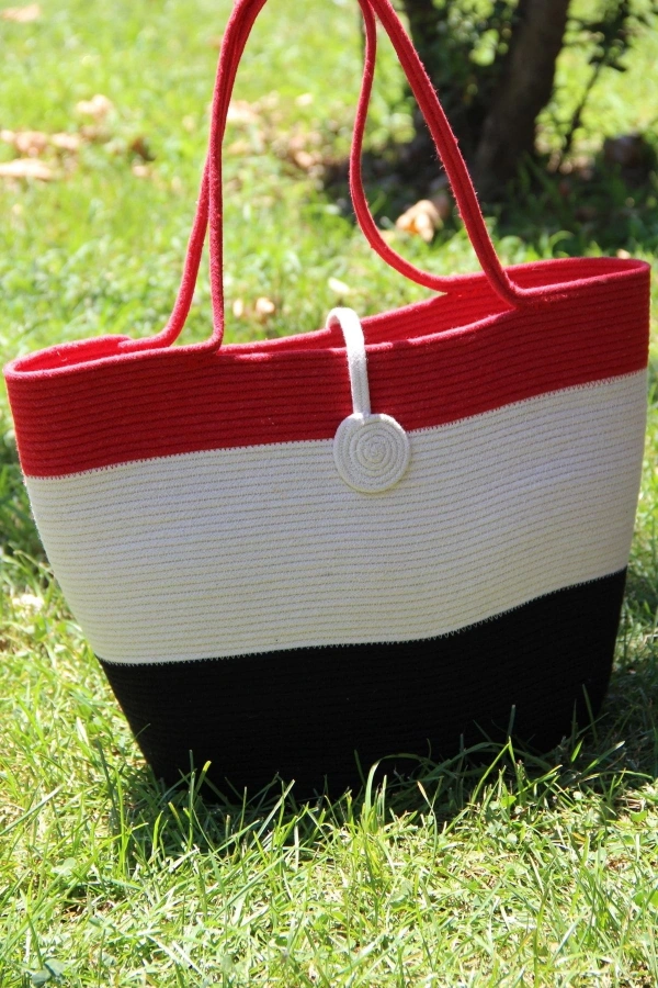 El Yapımı Çanta, Plaj Çantası. Büyük Çanta, Günlük Kol Çantası Jüte Çanta