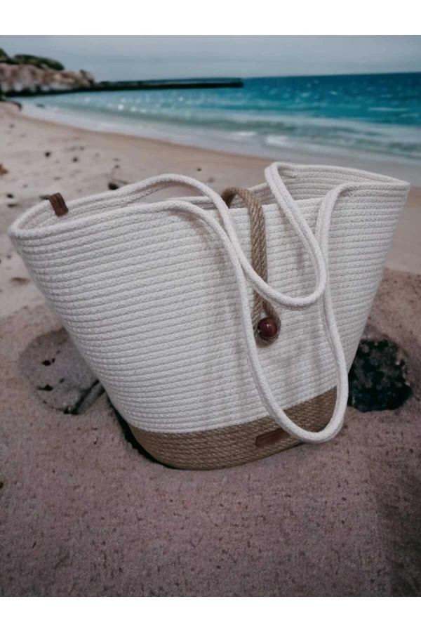 El Yapımı Çanta, Plaj Çantası . Hasır Çanta, Büyük Çanta, Günlük Kol Çantası Jüte Çanta