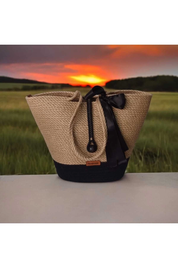 El Yapımı Çanta, Plaj Çantası . Hasır Çanta, Büyük Çanta, Günlük Kol Çantası Jüte Çanta tasarım