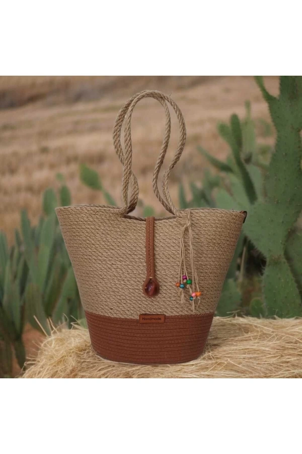 El Yapımı Çanta, Plaj Çantası . Hasır Çanta, Büyük Çanta, Günlük Kol Çantası Jüte Çanta tasarım