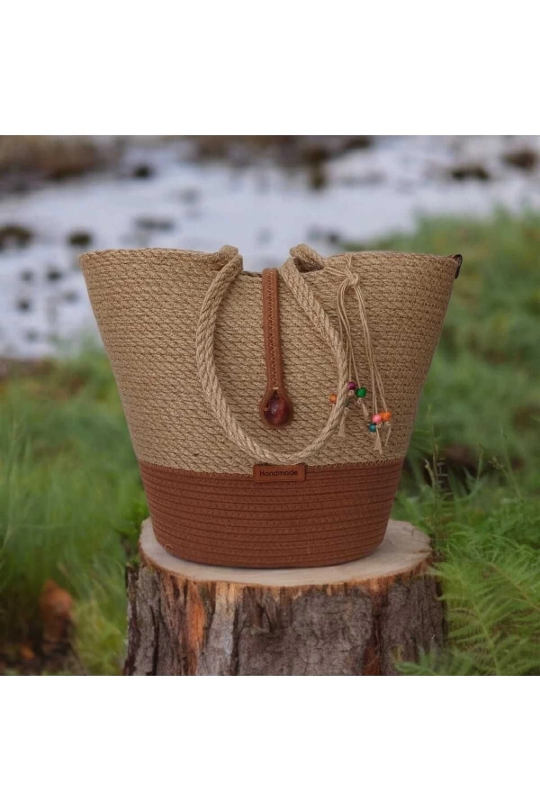 El Yapımı Çanta, Plaj Çantası . Hasır Çanta, Büyük Çanta, Günlük Kol Çantası Jüte Çanta tasarım