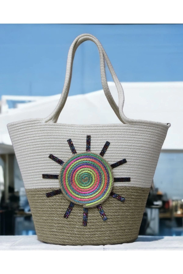 El Yapımı Çanta, Plaj Çantası.hasır Çanta Büyük Çanta, Günlük Kol Çantası Jüte Çanta