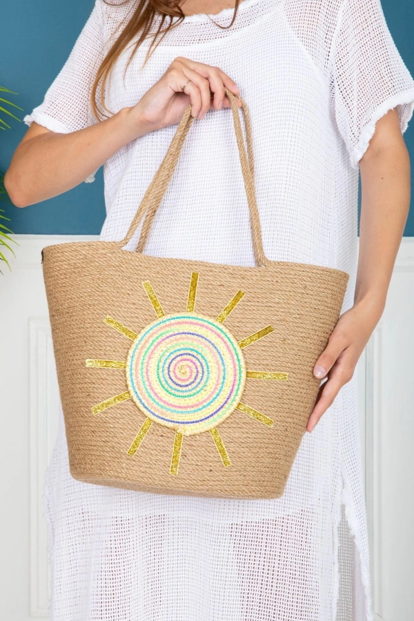 El Yapımı Çanta, Plaj Çantası.hasır Çanta Büyük Çanta, Günlük Kol Çantası Jüte Çanta