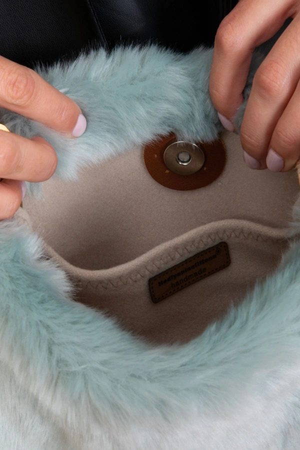 El Yapımı Suni Kürk Peluş Çanta, Omuz Ve Kol Çantası