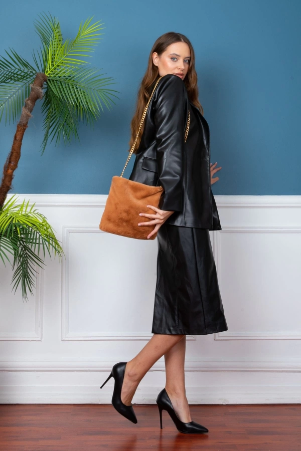 El Yapımı Suni Kürk Peluş Çanta, Omuz Ve Kol Çantası