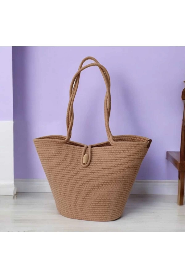 Elyapımı Çanta Hasır Çanta Mini Plaj Çantası Özel Tasarım Kadın Plaj Çantası