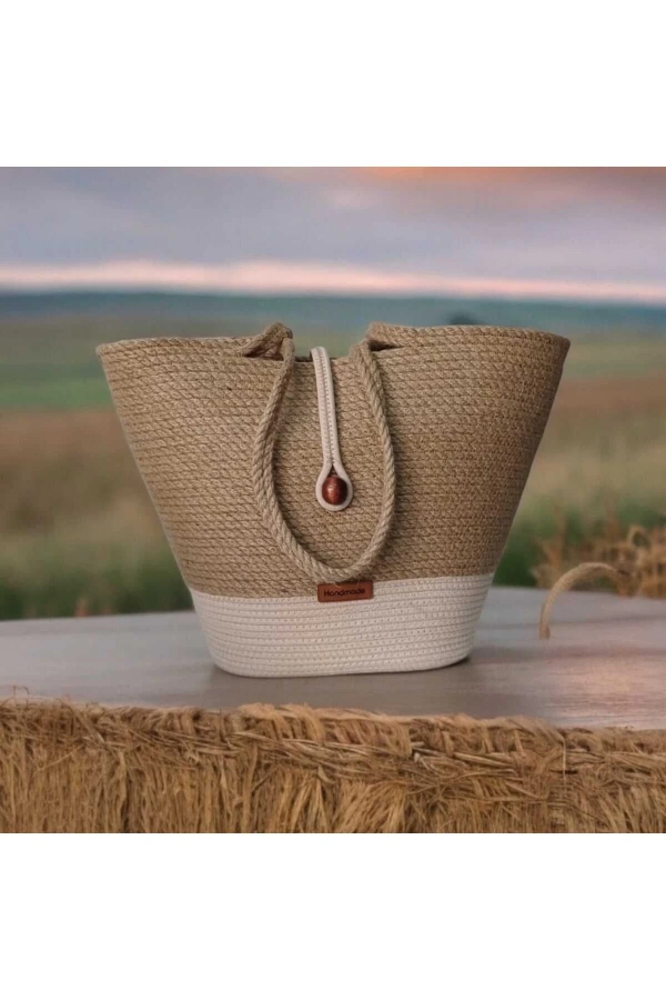Elyapımı Çanta Hasır Çanta Plaj Çantası . Hasır Çanta, Büyük Çanta,çantası Jüte Çanta Tasarım Şık
