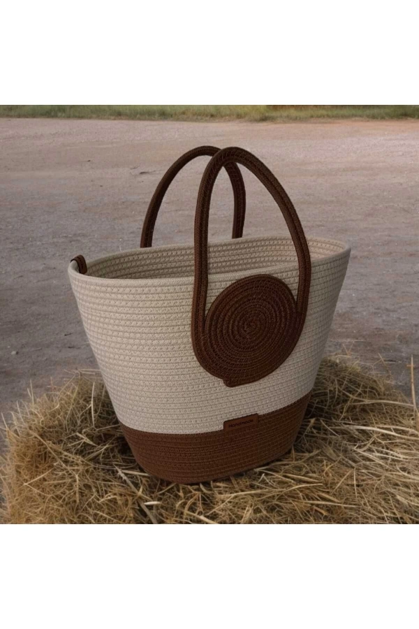 Elyapımı Hasır Çanta Mini Plaj Çantası Özel Tasarım Kadın Plaj Çantası