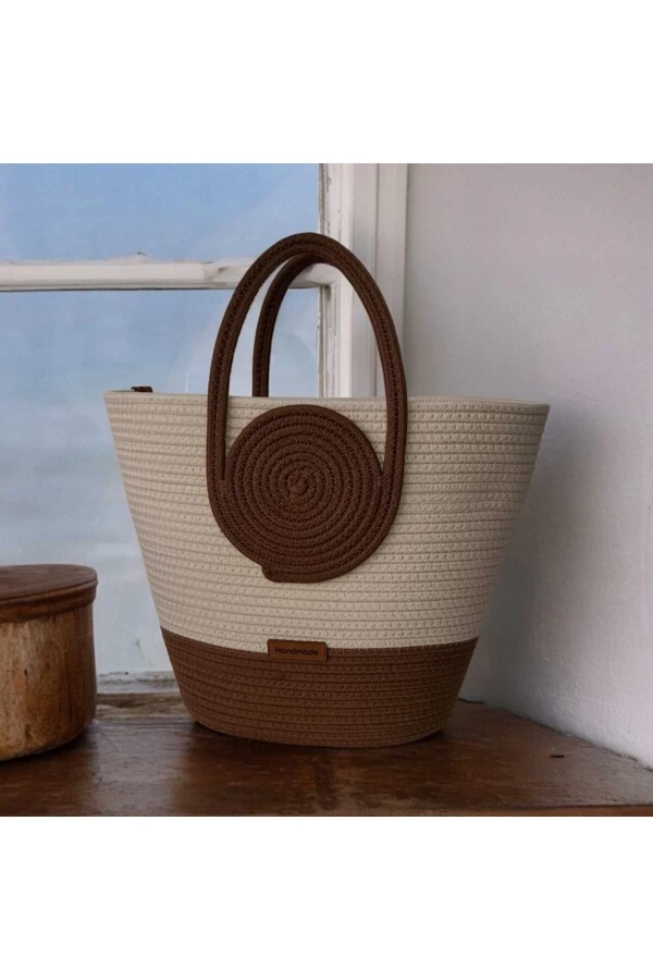 Elyapımı Hasır Çanta Mini Plaj Çantası Özel Tasarım Kadın Plaj Çantası