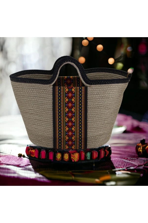 Hasır Çanta Kol Çantası, El Yapımıçanta, Kadın Çantası, Tasarım Çanta,,jüte Çanta
