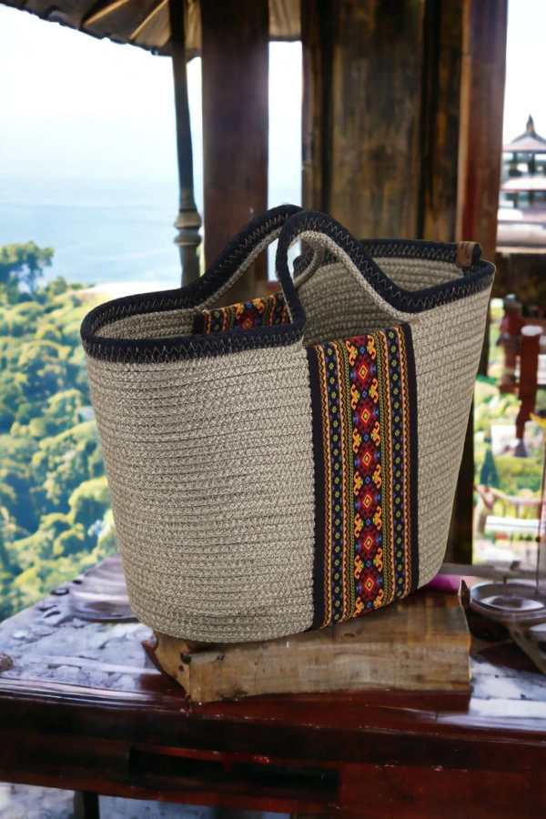 Hasır Çanta Kol Çantası, El Yapımıçanta, Kadın Çantası, Tasarım Çanta,,jüte Çanta