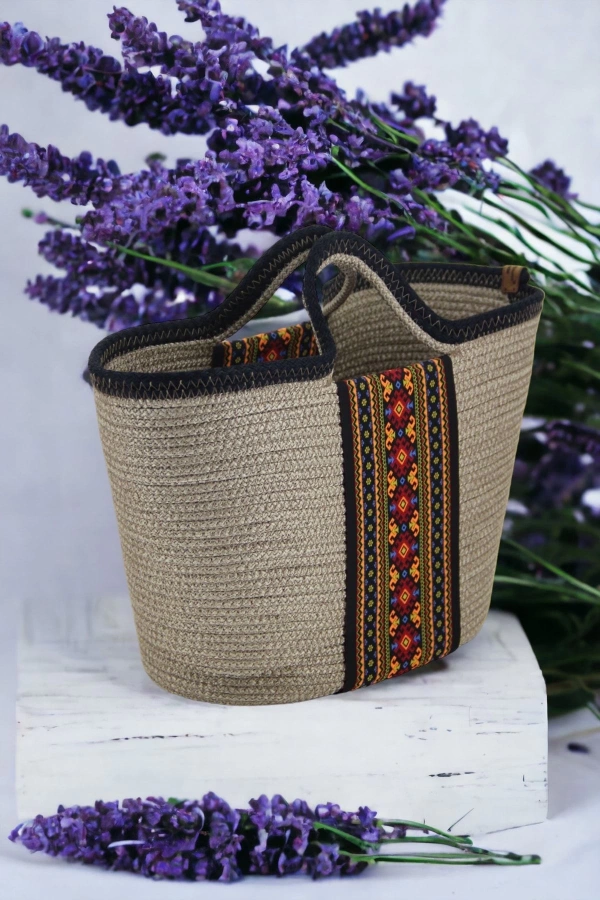 Hasır Çanta Kol Çantası, El Yapımıçanta, Kadın Çantası, Tasarım Çanta,,jüte Çanta