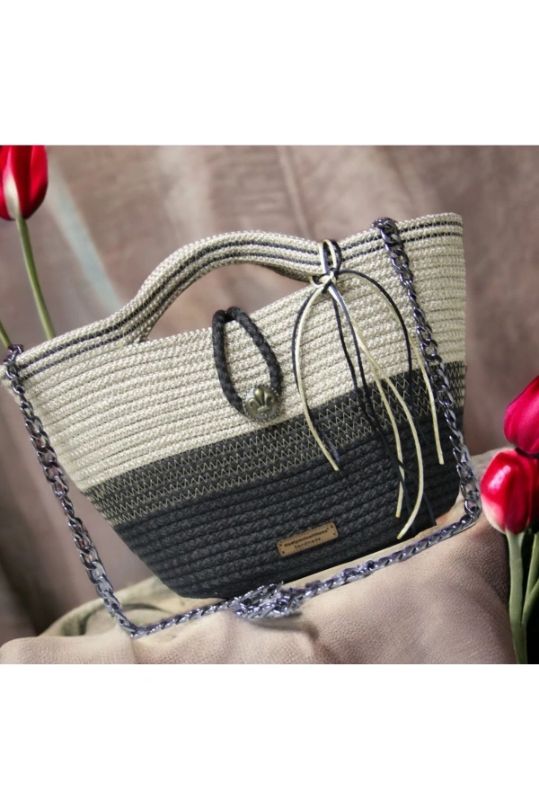 Hasır Çanta Tasarım Çanta ,elite Kolleksiyon Otantik Kadın Çantası, El Yapımı Çanta, Jüte Çanta