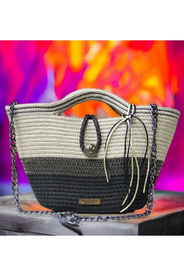 Hasır Çanta Tasarım Çanta ,elite Kolleksiyon Otantik Kadın Çantası, El Yapımı Çanta, Jüte Çanta