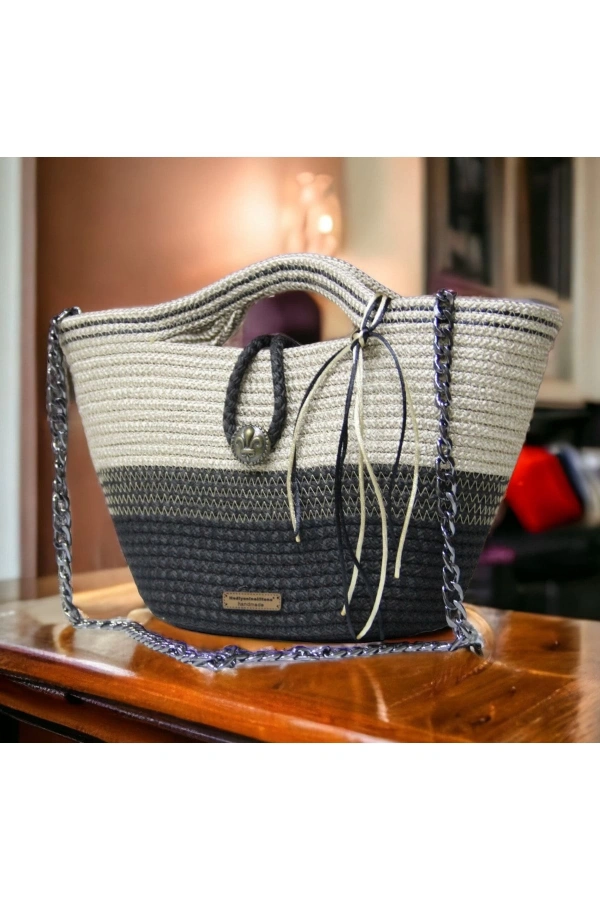 Hasır Çanta Tasarım Çanta ,elite Kolleksiyon Otantik Kadın Çantası, El Yapımı Çanta, Jüte Çanta