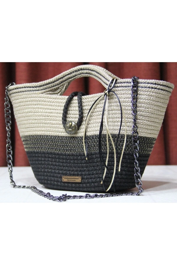 Hasır Çanta Tasarım Çanta ,elite Kolleksiyon Otantik Kadın Çantası, El Yapımı Çanta, Jüte Çanta