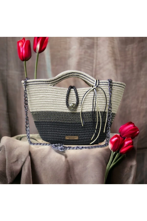 Hasır Çanta Tasarım Çanta ,elite Kolleksiyon Otantik Kadın Çantası, El Yapımı Çanta, Jüte Çanta