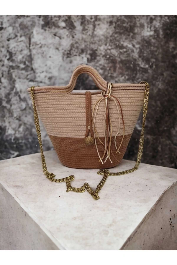 Hasır Çanta Tasarım Çanta ,elite Kolleksiyon Otantik Kadın Çantası, El Yapımı Jüte Çanta