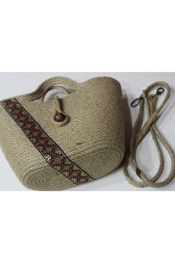 Hasır Çanta Tasarım Çanta , Otantik Kadın Çantası, El Yapımı Çanta, Jüte Çanta