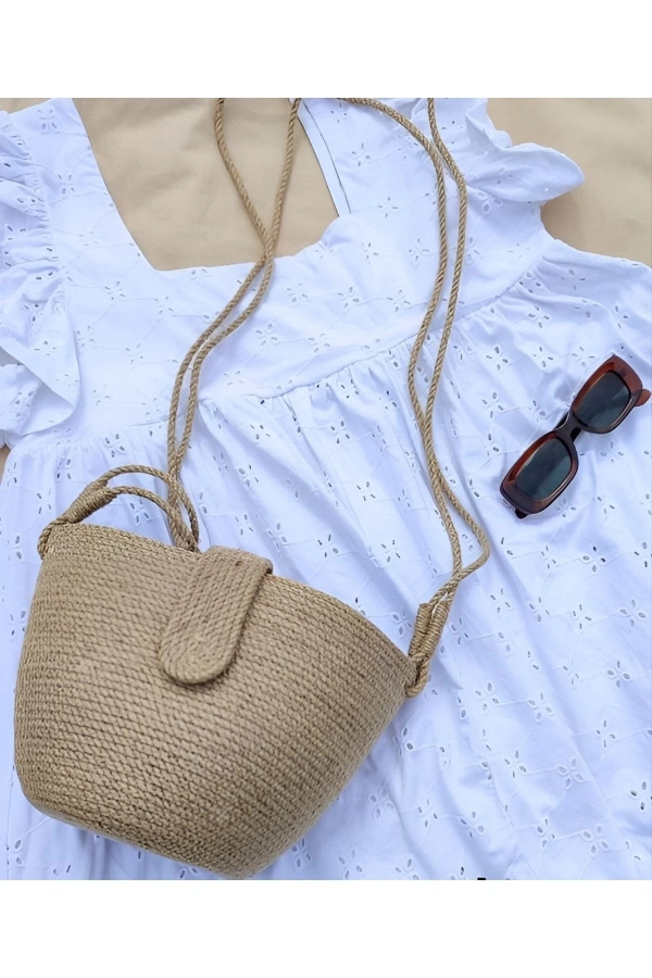 Hasır Çanta Tasarım Çanta , Otantik Kadın Çantası, El Yapımı Çanta, Jüte Çanta