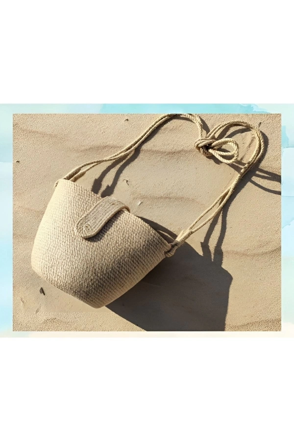 Hasır Çanta Tasarım Çanta , Otantik Kadın Çantası, El Yapımı Çanta, Jüte Çanta