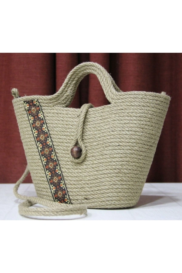 Hasır Çanta Tasarım Çanta , Otantik Kadın Çantası, El Yapımı Çanta, Jüte Çanta