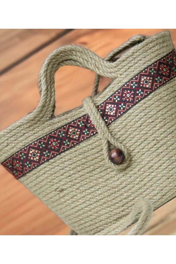 Hasır Çanta Tasarım Çanta , Otantik Kadın Çantası, El Yapımı Çanta,jüte Çanta