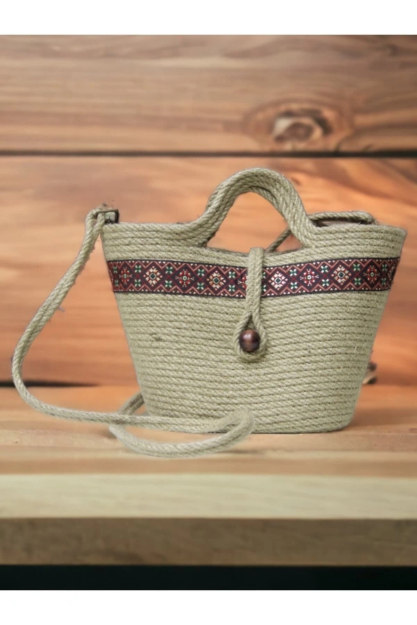 Hasır Çanta Tasarım Çanta , Otantik Kadın Çantası, El Yapımı Çanta,jüte Çanta