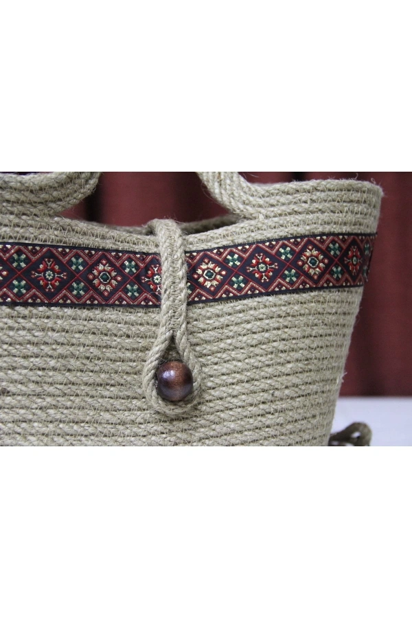 Hasır Çanta Tasarım Çanta , Otantik Kadın Çantası, El Yapımı Çanta,jüte Çanta