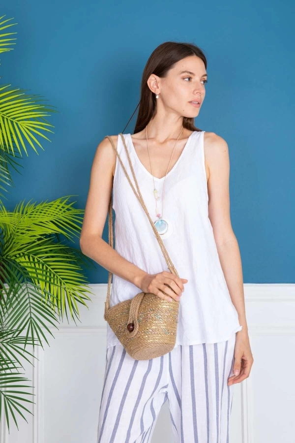 Hasır Çanta Tasarım Miniboy Çanta ,elite Otantik Kadın Çantası, El Yapımı Jüte Çanta