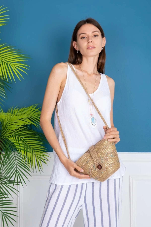 Hasır Çanta Tasarım Miniboy Çanta ,elite Otantik Kadın Çantası, El Yapımı Jüte Çanta