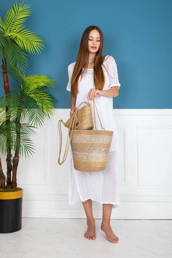 Hasır Çanta,çanta Takımı , Özel Tasarım Çanta Seti , Kadın Çantası, El Yapımı Çanta, Omuz Çantası