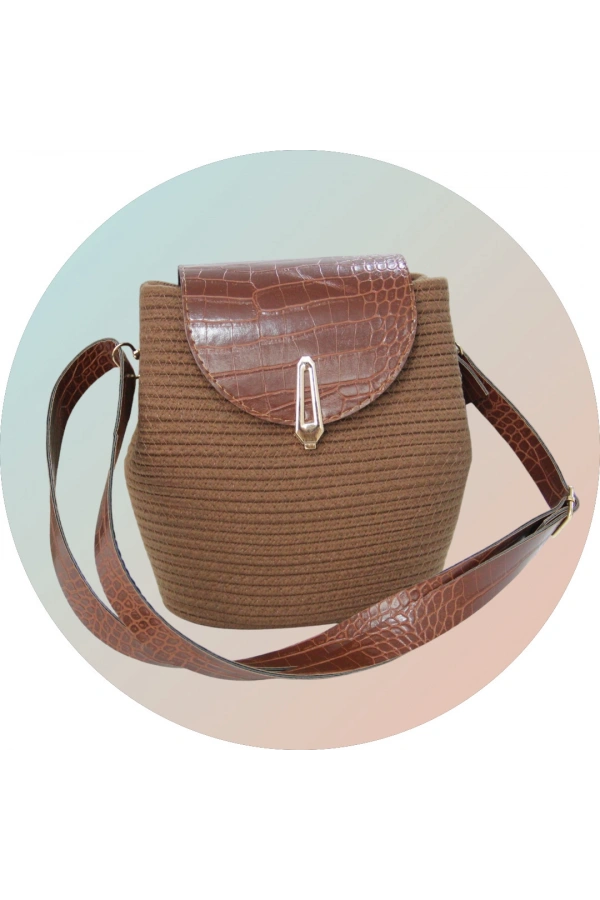 hasır deri kapaklı deri saplı el yapımı spor çanta