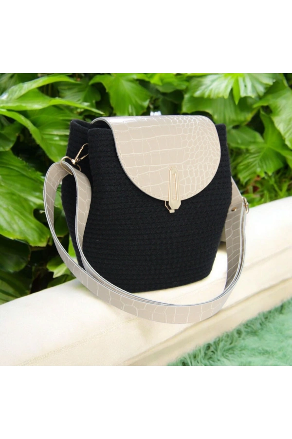 hasır deri kapaklı deri saplı el yapımı spor çanta