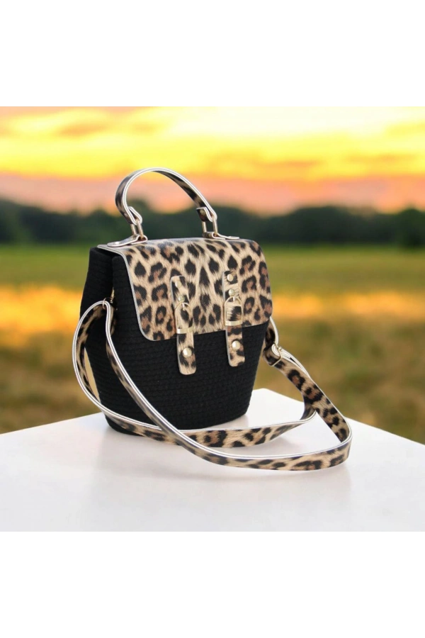 hasır deri kapaklı deri saplı el yapımı spor çanta