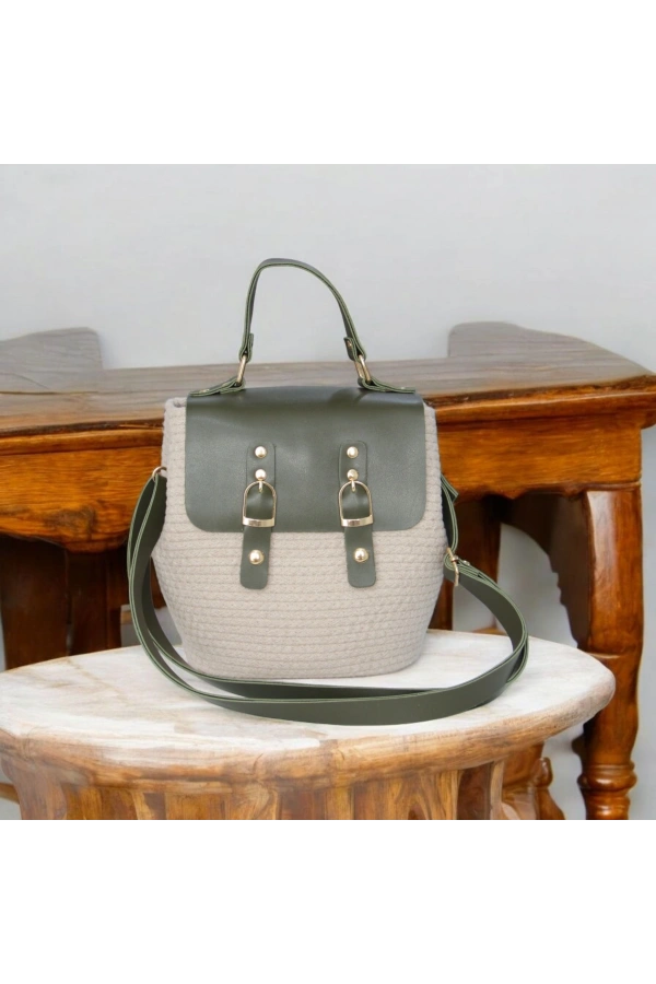 hasır deri kapaklı deri saplı el yapımı spor çanta